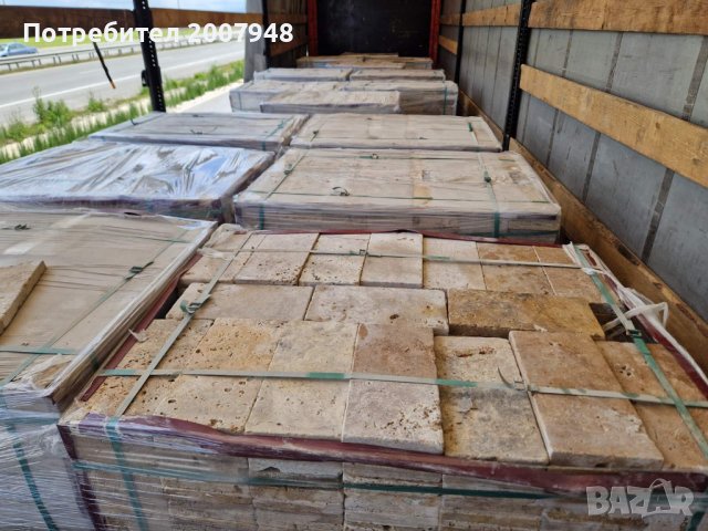 Промоция Травертин 3 см - 47лв.м2 с ддс  40х20 и 20х20 за външна настилка ., снимка 3 - Облицовки - 40636963