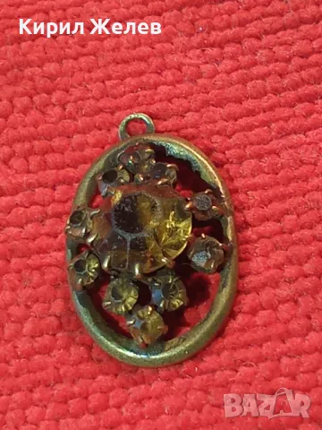 СТАРИНЕН СКЪПОЦЕНЕН БРОНЗОВ РЕТРО ПЕНДАНТ с БЛЕСТЯЩИ ФАСЕТИРАНИ КАМЪНИ ЦИТРИН 39810, снимка 11 - Антикварни и старинни предмети - 46510088