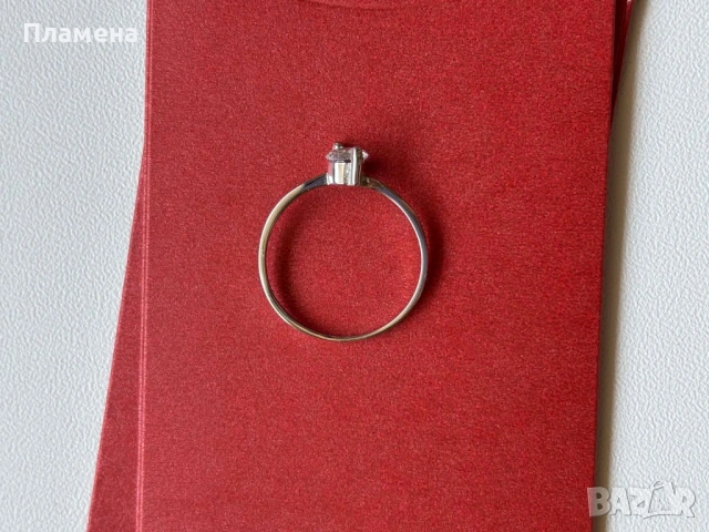 Пръстен от сребро годежен с цирконий 925, снимка 3 - Пръстени - 54349244