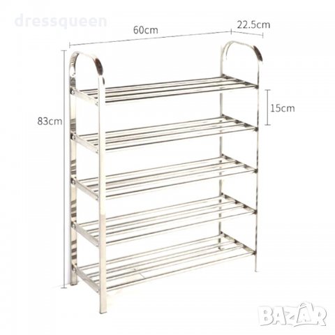 2480 Стелаж за обувки Метален с 5 и 6 рафта, снимка 3 - Други стоки за дома - 30760884