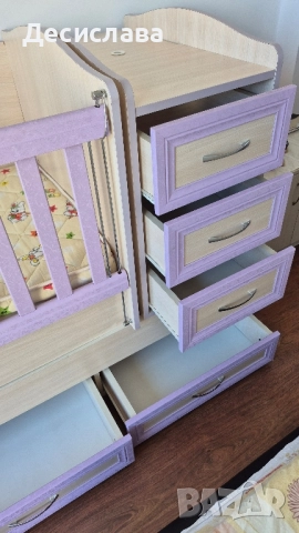 Детско/ бебешко легло (кошара) 3 в 1, с люлеещ се механизъм и матрак, снимка 11 - Бебешки легла и матраци - 51991266