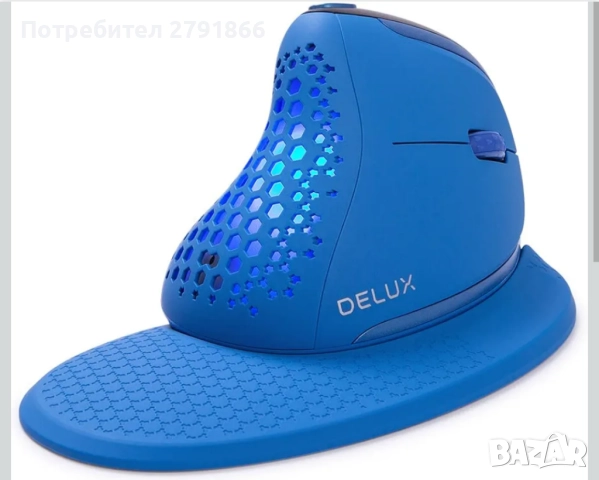 DELUX Seeker M618XSD Безжична ергономична вертикална мишка с OLED екран