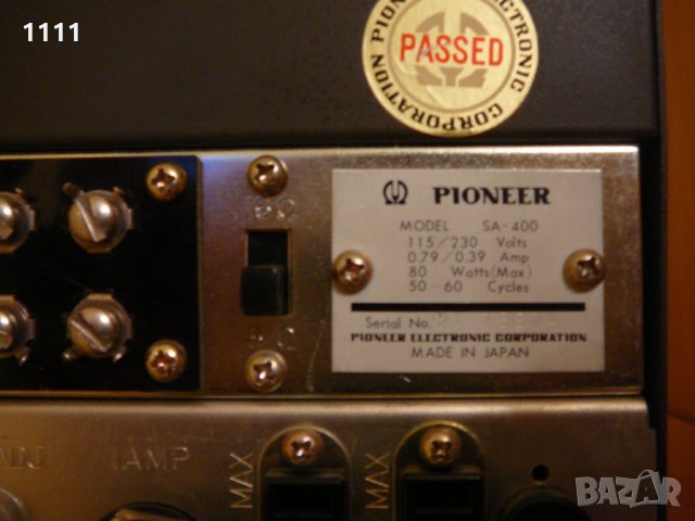 PIONEER SA-400 LAMPOV UNIKAT, снимка 9 - Ресийвъри, усилватели, смесителни пултове - 35347905