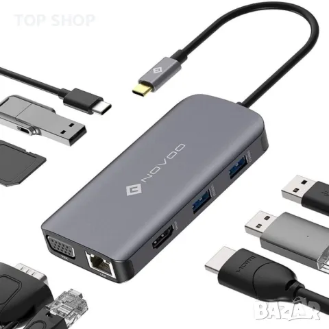 NOVOO 9 в 1 R9 USB C ХЪБ, снимка 2 - Друга електроника - 48735197