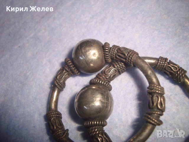 СТАРИННИ ПОСРЕБРЕНИ РЕТРО ВИНТИДЖ ОБЕЦИ Тип КРАЛСКА ПЛЕТКА МАЙСТОРСКА РЪЧНА РЯДКА ИЗРАБОТКА 886654, снимка 16 - Антикварни и старинни предмети - 37395571