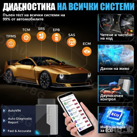 Ново 2025 Ediag Elite OBD2 е професионаленa диагностика, снимка 11 - Аксесоари и консумативи - 50861962