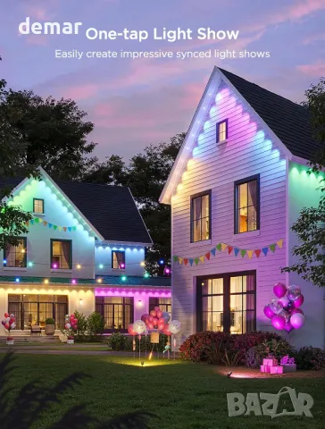 Перманентни външни осветителни тела Govee 2, 30 м RGBIC, 72 LED, IP67, снимка 7 - Лед осветление - 47410633