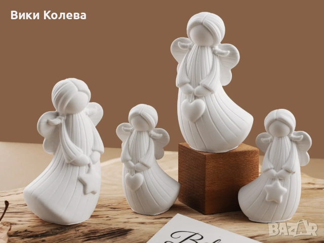 Силиконови Форми за Отливане на Ангели - 2 бр. Ангел със Звезда  и Ангел със Сърце