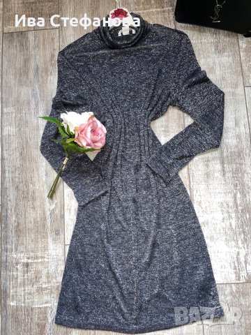 H&M hm  парти коктейлна официална рокля поло яка с блясък glitter , снимка 14 - Рокли - 39488979