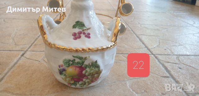 бутилка за алкохол от френски порцелан и 6бр чашки, снимка 4 - Буркани, бутилки и капачки - 42185534