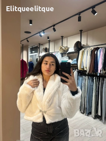 пухено късо палто , снимка 5 - Палта, манта - 52259827