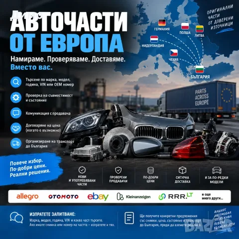 🚗🇪🇺 Авточасти по поръчка от Европа – намиране, проверка и доставка до България