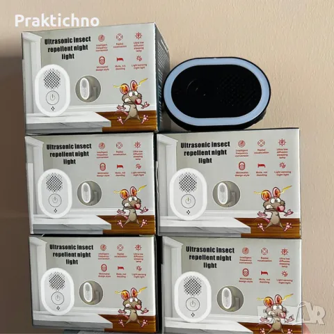 Лампа & Ултразвуков електронен репелент за мишки, плъхове, паяци, гризачи, мухи, комари, снимка 1