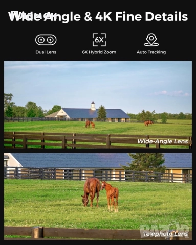 Reolink TrackMix  4K 8MP Ultra HD 4G LTE Dual-Lens Battery, снимка 7 - HD камери - 49523277