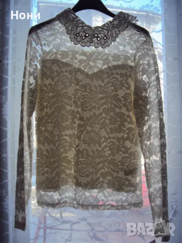 Дантелена блуза Ръст М с дълъг ръкав, снимка 3 - Блузи с дълъг ръкав и пуловери - 49282513