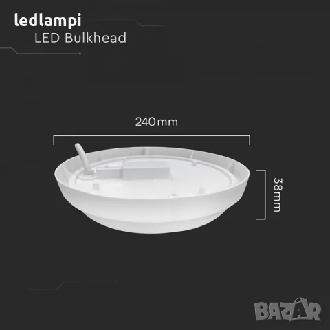 LED Плафониера 24W Кръг IP54, снимка 6 - Лампи за таван - 49377267