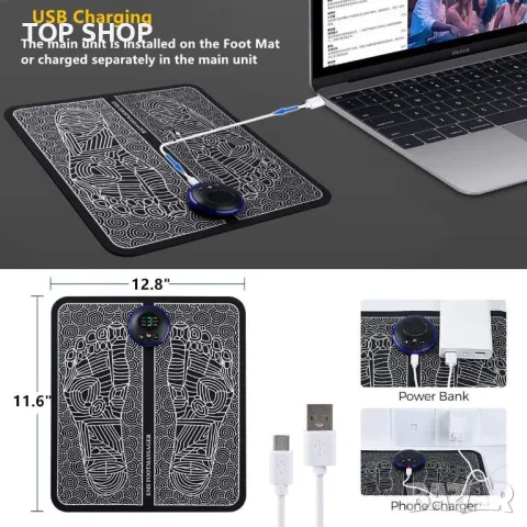 Goodtar EMS Масажор за крака USB акумулаторен електрически масажор за стимулация на крака, 6 режима,, снимка 5 - Масажори - 48831439