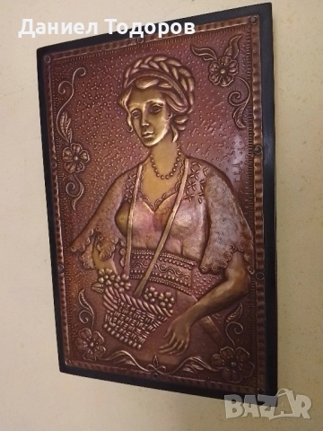 Красива Стара Медна Декоративна Картина , Медно Пано, снимка 3 - Картини - 51534656