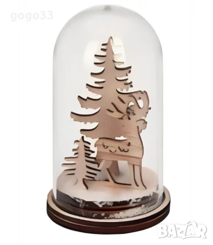 Коледна магия под стъклен купол - LED декорация, снимка 5 - Други - 47767156