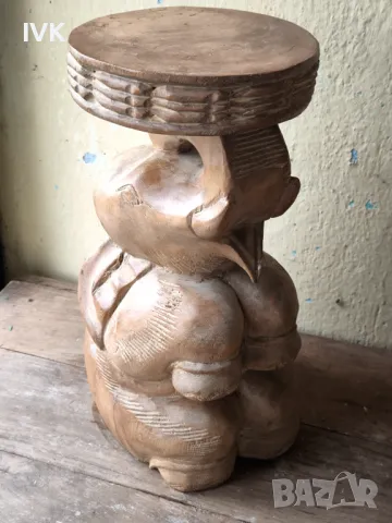Слон дърворезба табуретка , снимка 5 - Антикварни и старинни предмети - 49966626