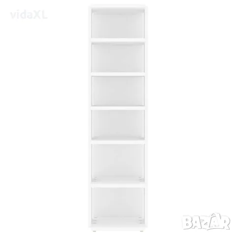 vidaXL Шкаф за обувки, бял, 27,5x27x102 см, инженерно дърво, снимка 4 - Шкафове - 56147849