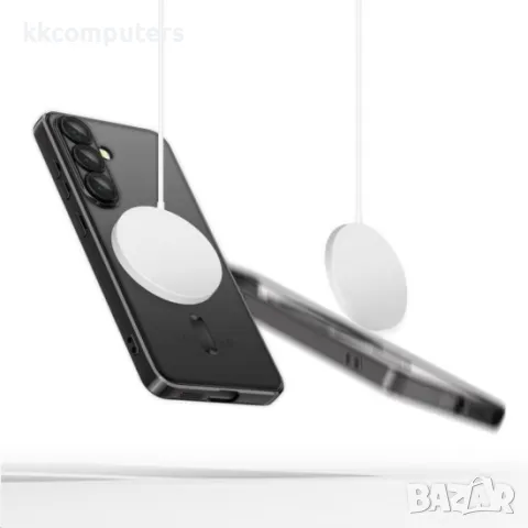 Силиконов кейс bSmart Chrome Magsafe с протектори за камерите, За Samsung Galaxy S25 Edge, Черен, снимка 2 - Калъфи, кейсове - 50346453