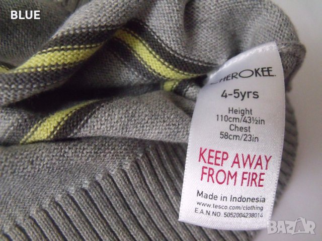 Нов тънък памучен пуловер "Cherokee"  4-5 год., снимка 2 - Други - 15834306