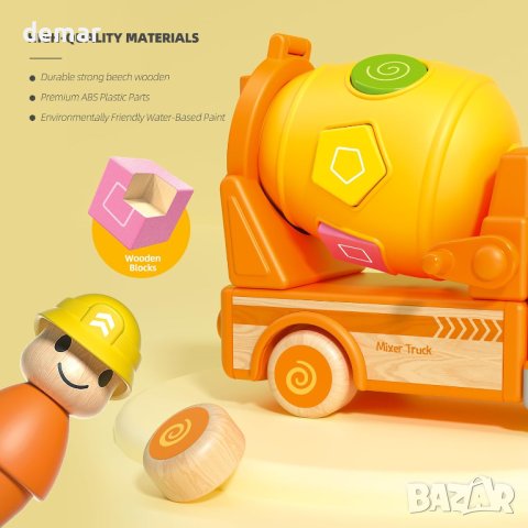 Камион строител със звук и светлини за малки деца , снимка 6 - Образователни игри - 42795904