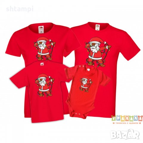 Коледни тениски Dabbing Дядо Коледа, снимка 4 - Тениски - 35071840