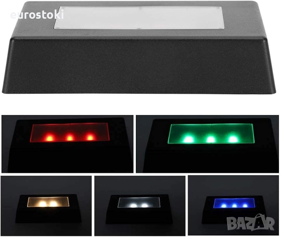 LED светлинна основа, многоцветна осветена стойка за показване на 3D кристално стъкло, снимка 4 - Други - 51546377