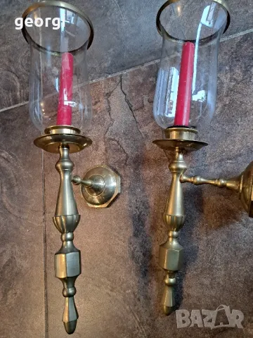 два масивни бронзови свещника за стена 7/2, снимка 13 - Декорация за дома - 49778938