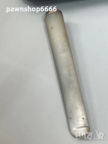 Старо седефено колие с златен пръстен 14 карата , снимка 5 - Антикварни и старинни предмети - 51640172