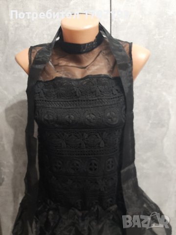 Нова черна рокля с панделка, снимка 3 - Рокли - 42477889