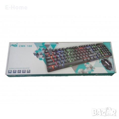 Светеща водоустойчива клавиатура с мишка за гейминг, снимка 3 - Клавиатури и мишки - 30917414