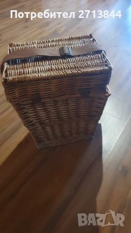 Плетена винтидж кошница за пикник, снимка 2 - Антикварни и старинни предмети - 51005174