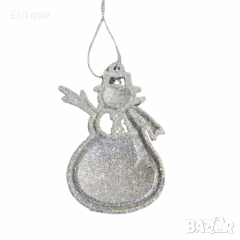 Коледна украса за елха - Блестящ орнамент във формата на снежен човек, снимка 5 - Други стоки за дома - 52805397