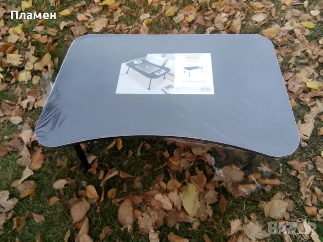 Сгъваема дървена MDF масичка с 4 крачета и дръжка 59 х 39 х 27 см., снимка 5 - Маси - 50037020
