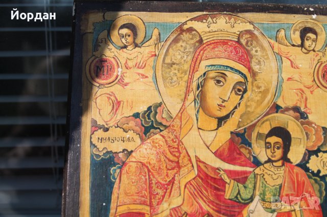 Стара Българска икона 19-ти век, снимка 4 - Антикварни и старинни предмети - 38709477
