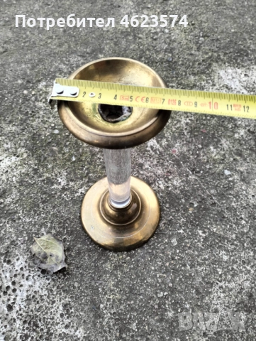 Месингов свещник, снимка 4 - Антикварни и старинни предмети - 52839558