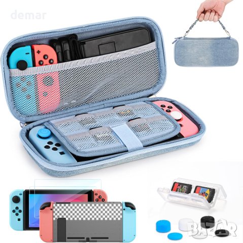 Комплект 13 в 1 дънков калъф и аксесоари за Switch , снимка 6 - Аксесоари - 42840493