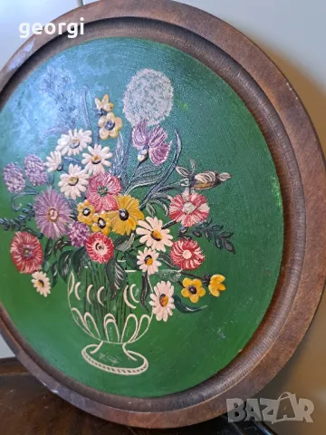 декоративно дървено пано изрисувано с маслени бои     17/2, снимка 2 - Пана - 48994873