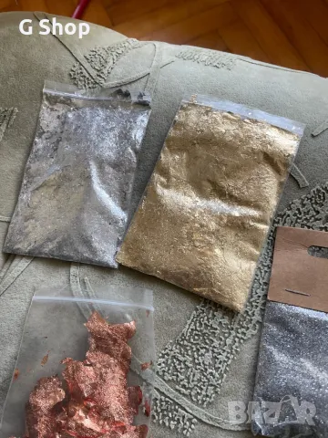 Сребърен брукат златни за нокти злато за нокти , снимка 3 - Педикюр и маникюр - 49992707