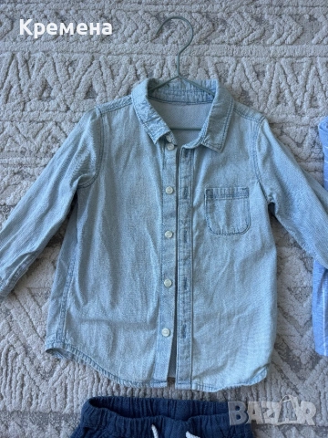 Лот 2 ризи и панталон Zara,панталон H&M, снимка 3 - Комплекти за бебе - 54333317