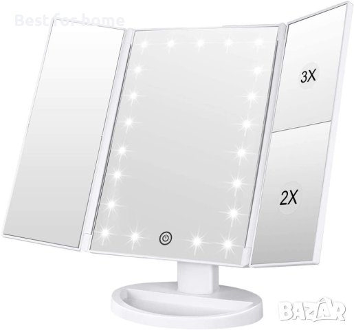 WEILY Козметичво огледало за грим с LED осветление и сензорен екран