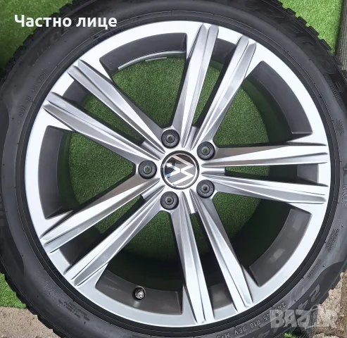 Продавам 4бр оригинални 18-ки джанти с зимни гуми за Фолксваген Артеон, Пасат, Тигуан, Голф, , снимка 4 - Гуми и джанти - 56232757