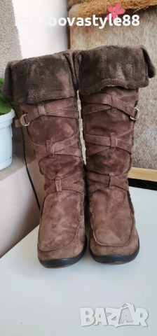 Ботуши Esprit Естествен велур 40.5н., снимка 10 - Дамски ботуши - 52957244