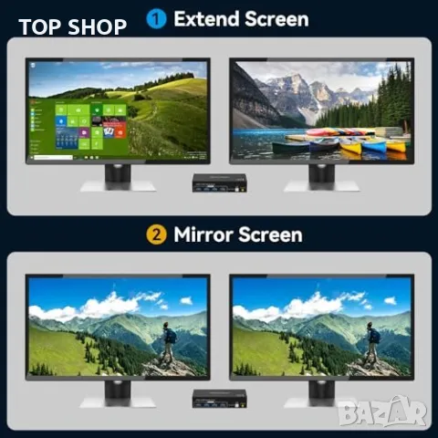 Нов Двоен Монитор КВМ Суич 4K Резолюция USB 3.0, снимка 5 - Друга електроника - 49892871