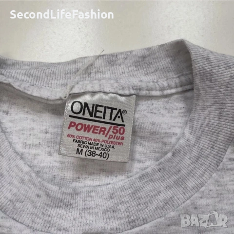 Тениска Oneita от 90-те, винтидж, рядка сив вълк Сиатъл размер M., снимка 2 - Тениски - 53119952