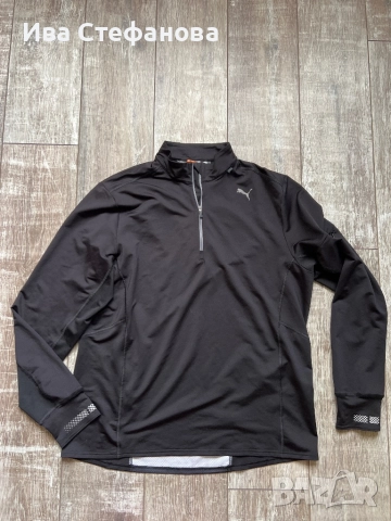 Уникална еластична  нова оригинална черна спортна блуза дишаща материя Пума Puma , снимка 2 - Спортни дрехи, екипи - 51700336