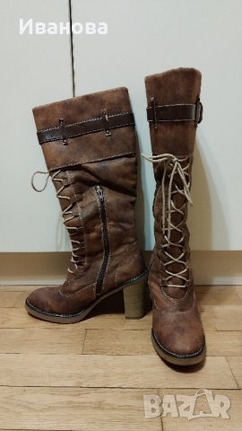 Ботуши от велур с топла подплата , снимка 3 - Дамски ботуши - 44281476